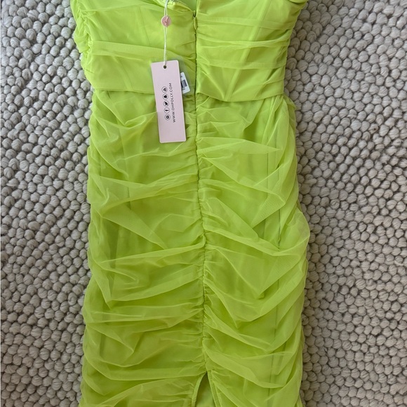 Oh Polly Lime Green Strapless Dress - Picture 8 of 10